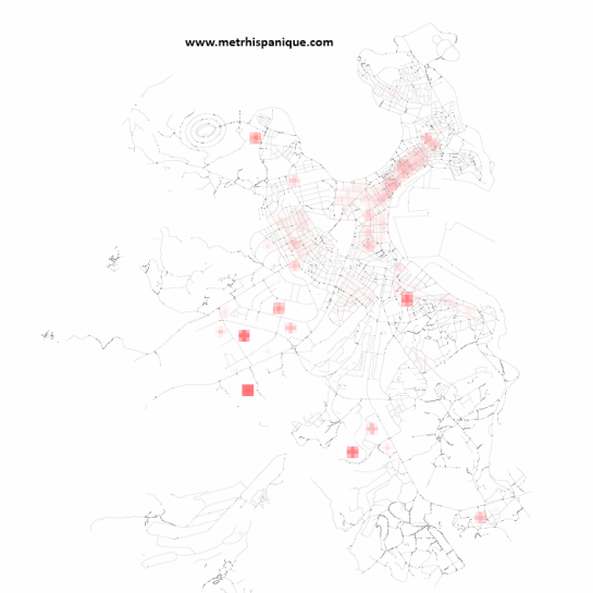 Superficie total de locales comerciales por parcela