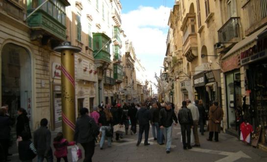 Republic Street, la calle comercial central de La Valleta