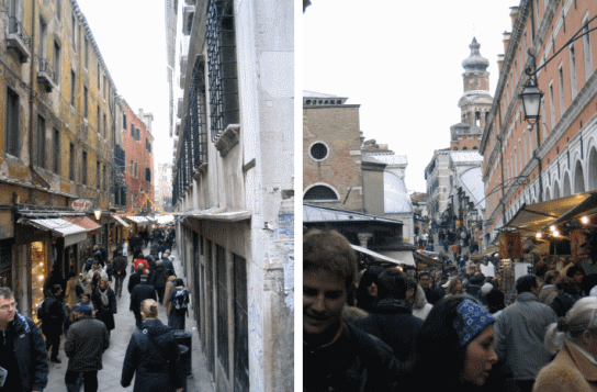 Itinerario entre la estación ferroviaria y la plaza de San Marcos