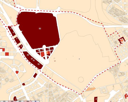 Localización de las superficies de oficinas