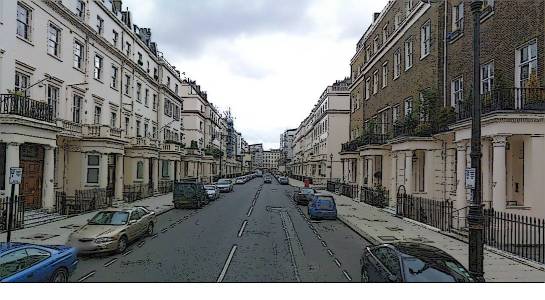 Eaton Place, 25 metros de ancho entre fachadas principales