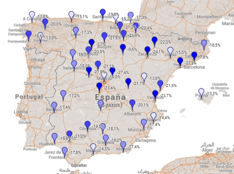Evolución de los precios inmobiliarios de vivienda de segunda mano en los últimos 2 años según idealista.com