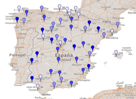 Superficie en m2 de vivienda de segunda mano que podría comprarse en capitales provinciales con 200.000 € en enero de 2014 según datos de idealista.com