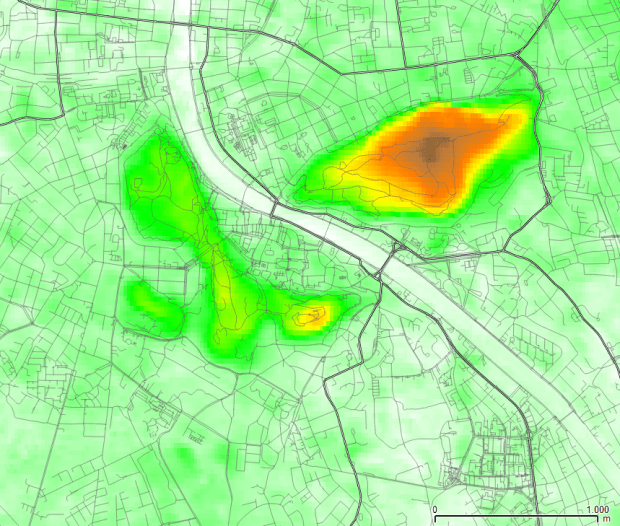 El relieve en la zona urbana, según datos ASTER