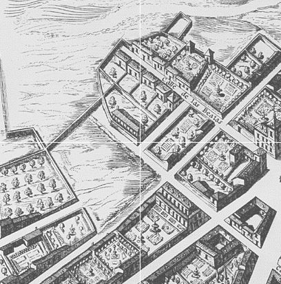 A part of the Texeira Map of Madrid (1656). This is now much denser...